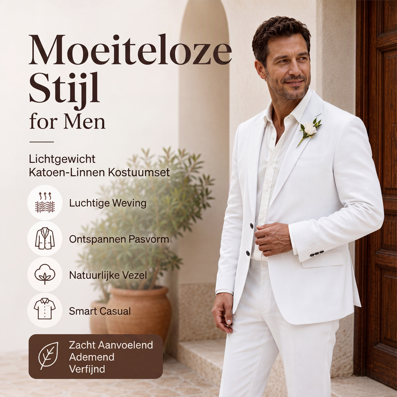 Klassieke slim-fit blazer met twee knopen voor heren