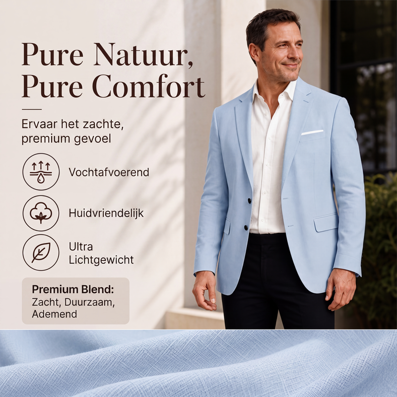 Klassieke slim-fit blazer met twee knopen voor heren