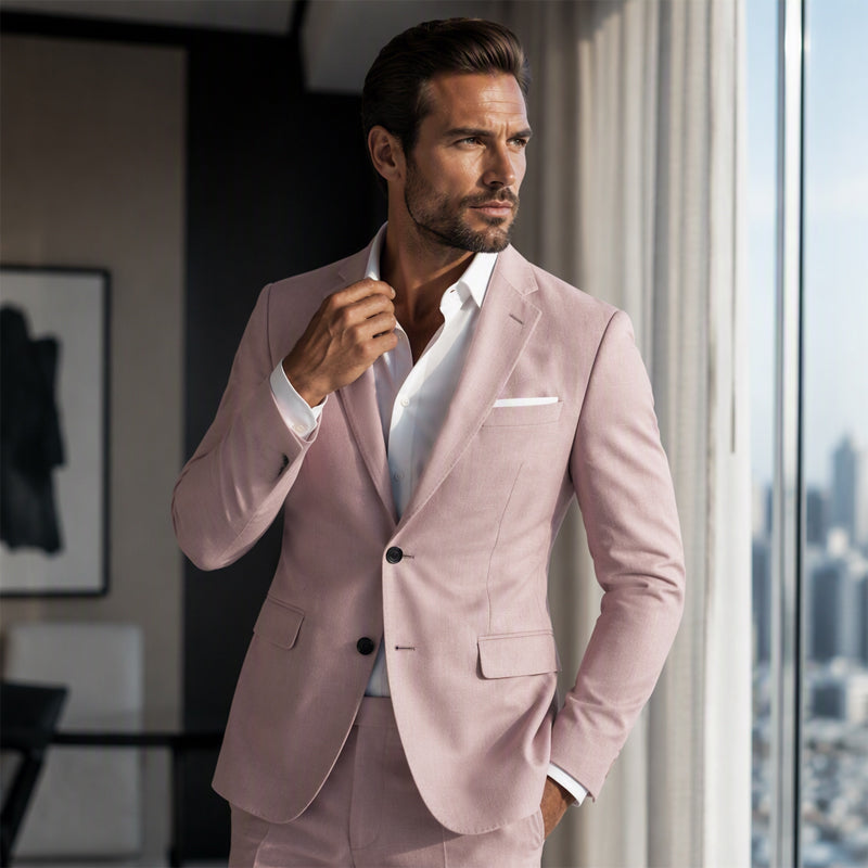 Klassieke slim-fit blazer met twee knopen voor heren