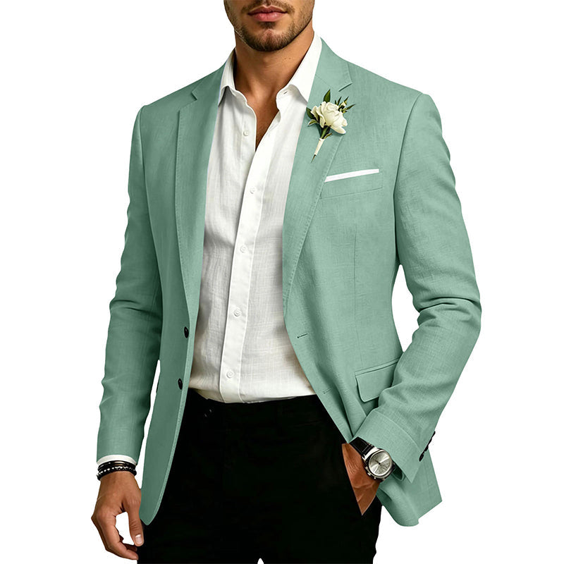 Klassieke slim-fit blazer met twee knopen voor heren