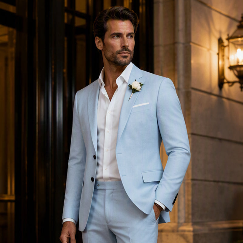 Klassieke slim-fit blazer met twee knopen voor heren