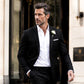 Klassieke slim-fit blazer met twee knopen voor heren