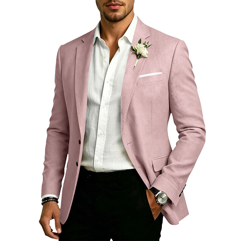 Klassieke slim-fit blazer met twee knopen voor heren
