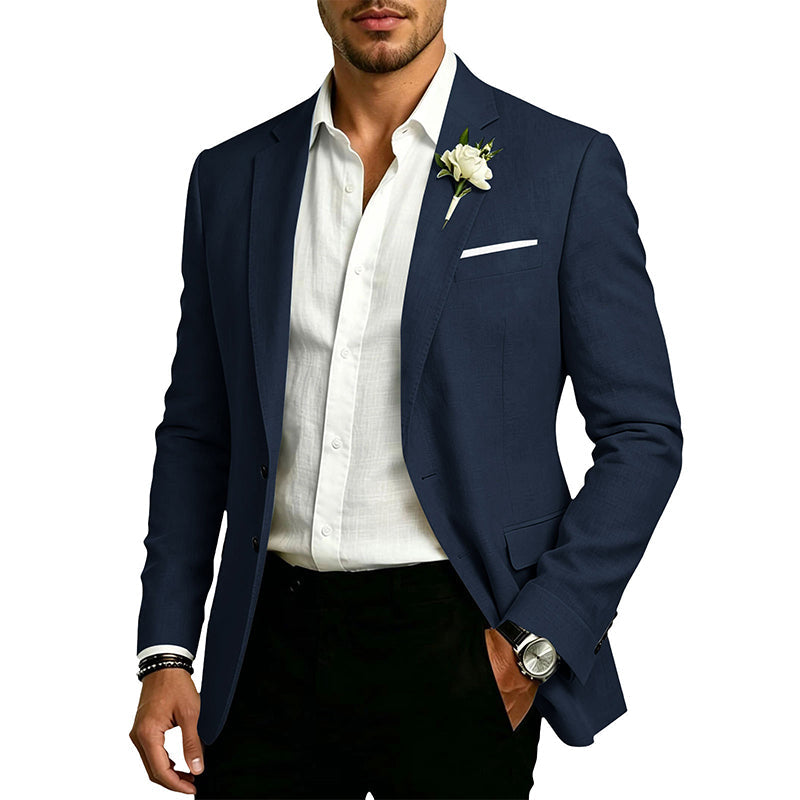 Klassieke slim-fit blazer met twee knopen voor heren