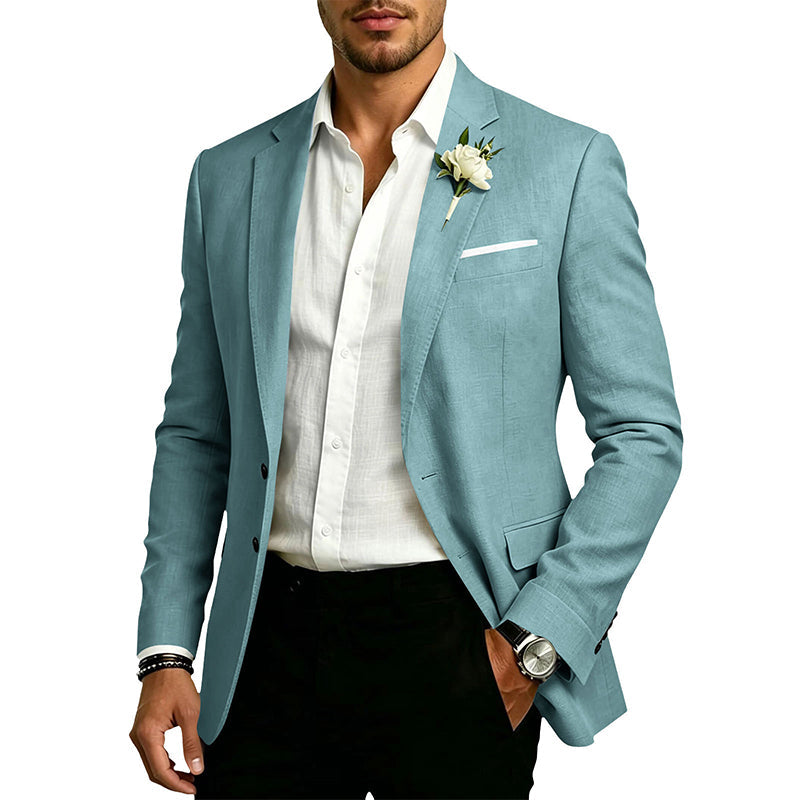 Klassieke slim-fit blazer met twee knopen voor heren