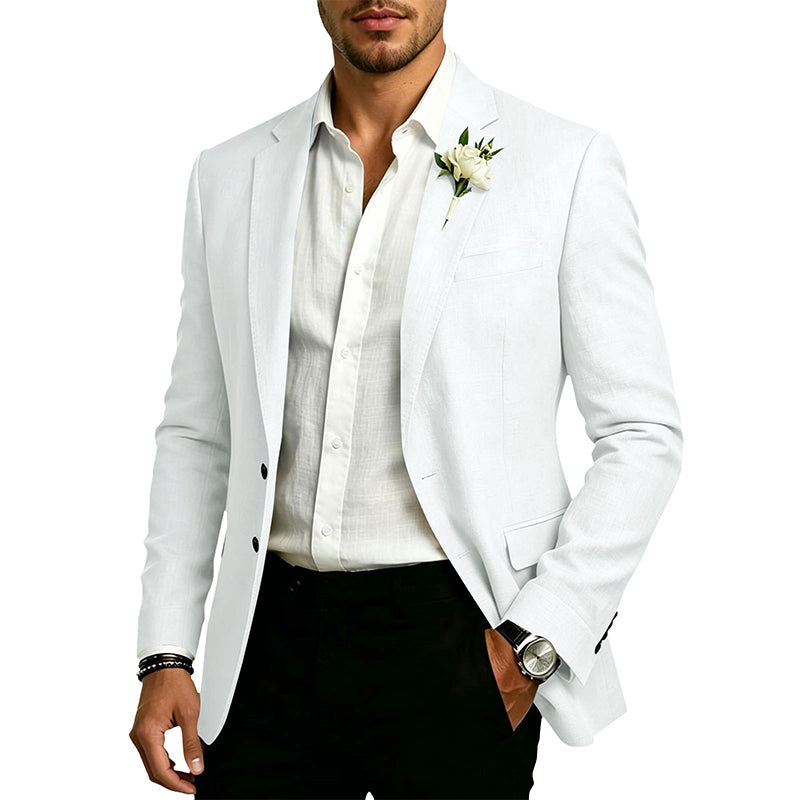 Klassieke slim-fit blazer met twee knopen voor heren