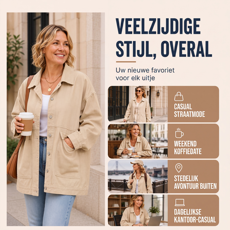 🔥Gratis verzending✈️Klassieke oversized denimjack voor dames
