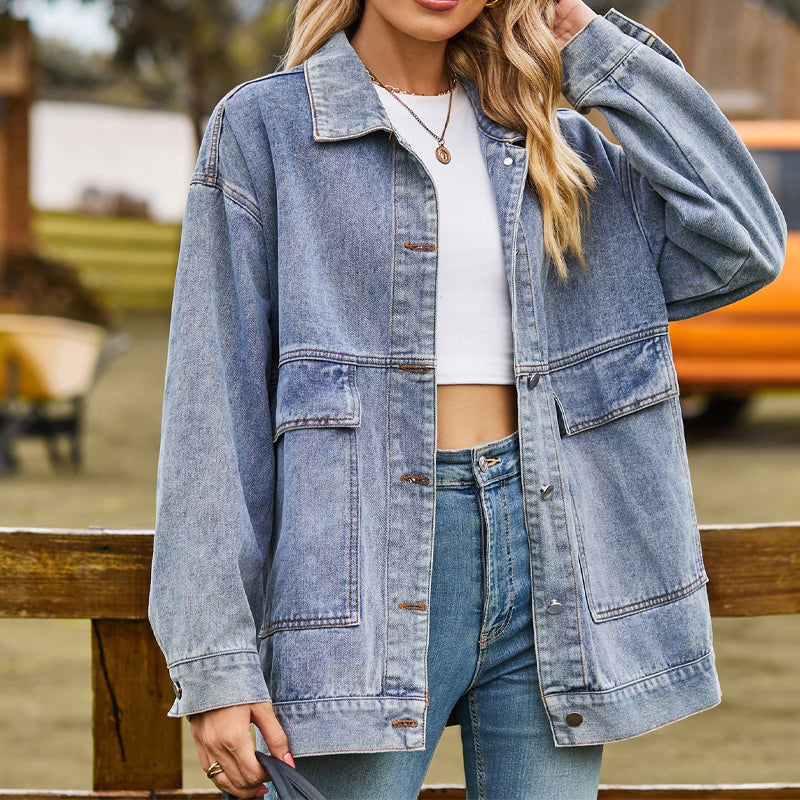 🔥Gratis verzending✈️Klassieke oversized denimjack voor dames