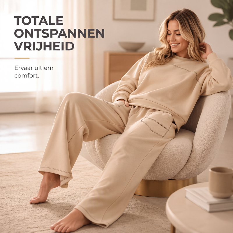 🔥Gratis verzending✈️Dames pullover trui en wijde pijpen broek set