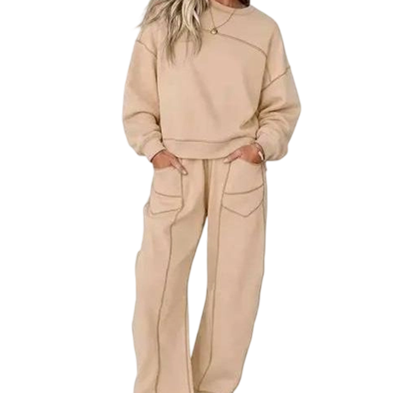 🔥Gratis verzending✈️Dames pullover trui en wijde pijpen broek set