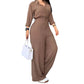 Dames jumpsuit met getailleerd overhemd