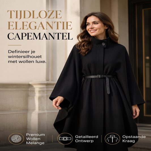 🔥Gratis verzending✈️ Dames Capejas met Opstaande Kraag 🧥 Chique Uitstraling, Comfortabele Pasvorm & Tijdloze Stijl