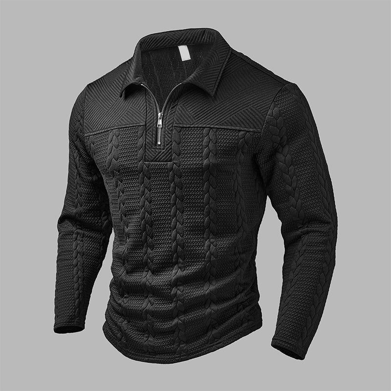 💪Heren T-shirt met lange mouwen en halve rits😍
