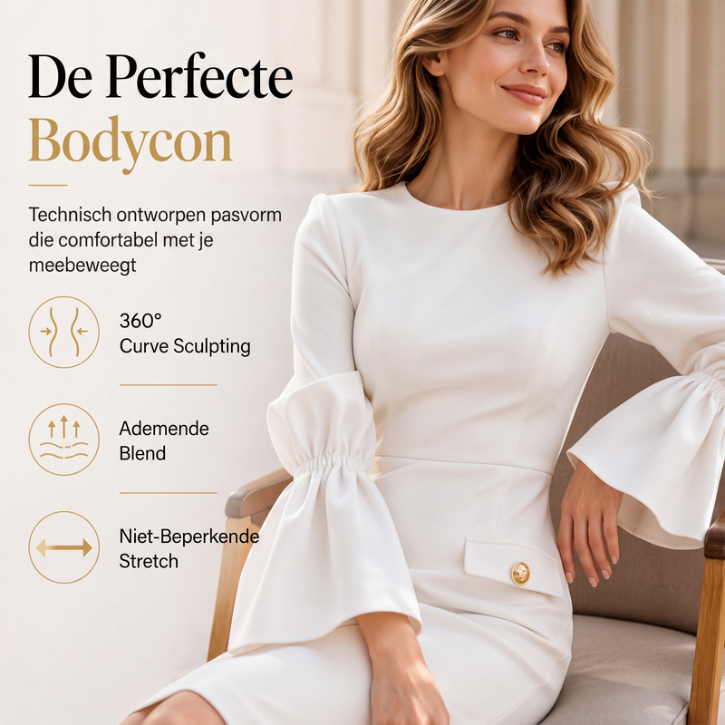 Elegant kokerjurk met ronde hals voor dames