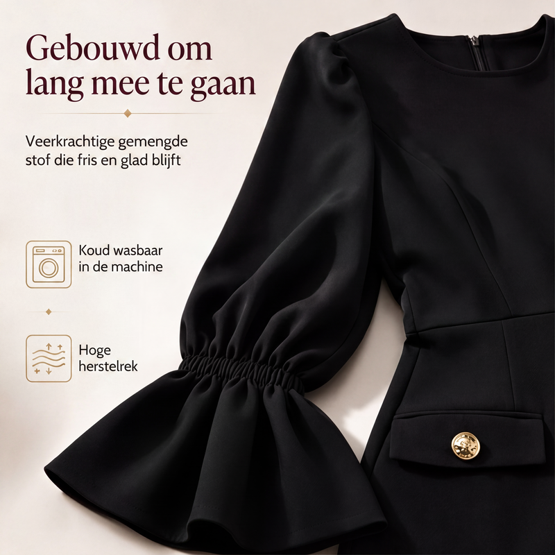 Elegant kokerjurk met ronde hals voor dames