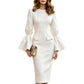 Elegant kokerjurk met ronde hals voor dames