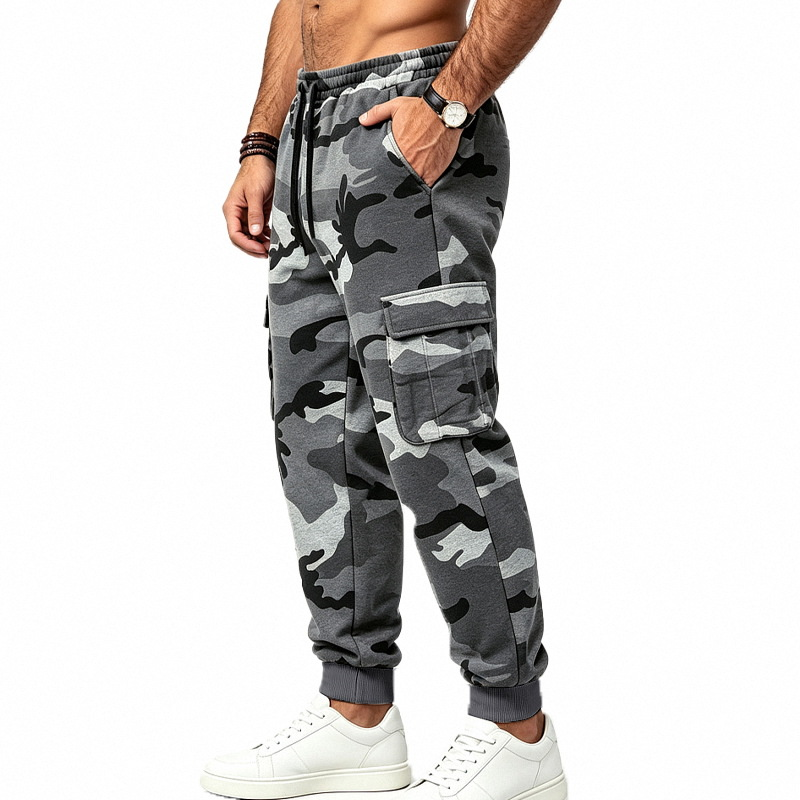 Camouflage jogging cargobroek met trekkoord voor heren