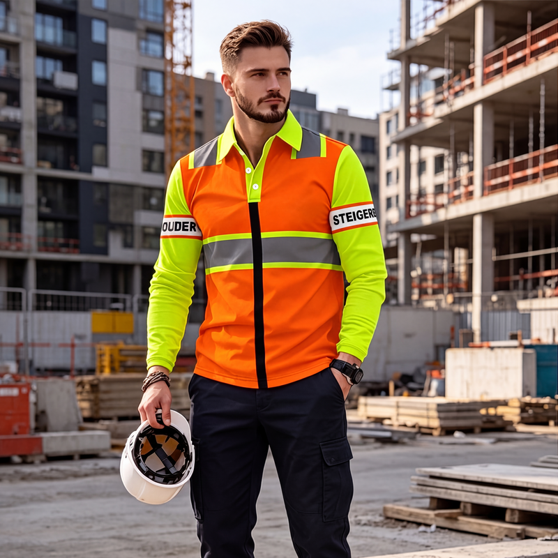 ✨👷Heren hoge zichtbaarheid shirt met lange mouwen🔥 Limited aanbieding