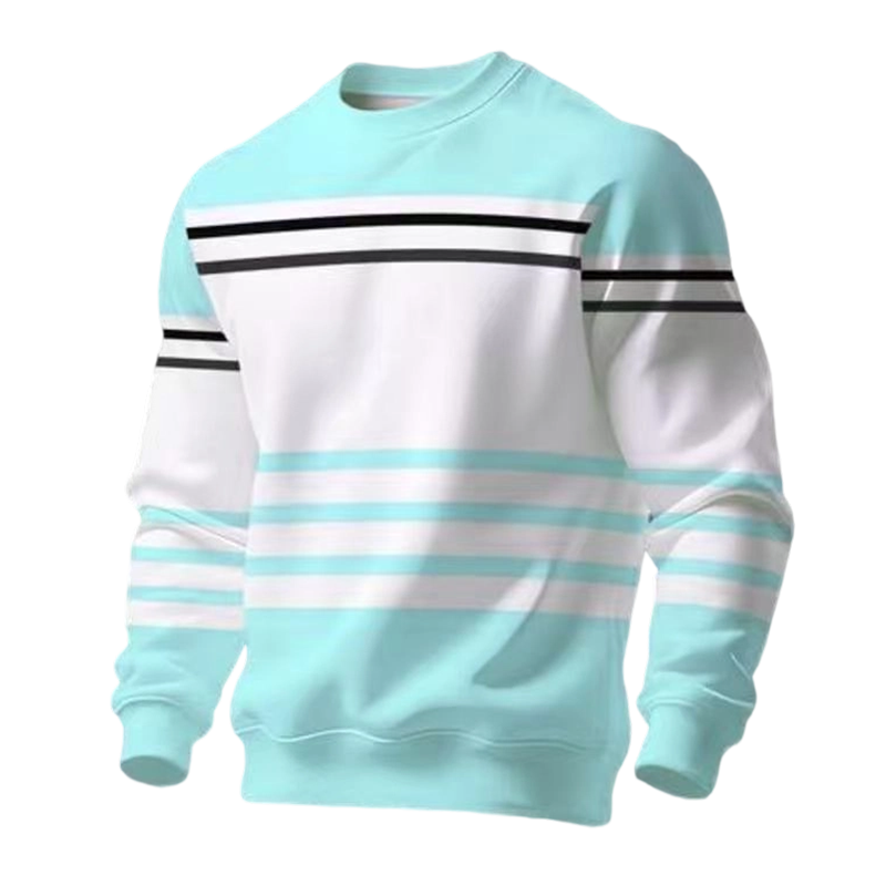 🔥Heren gestreept kleurenblok sweatshirt met lange mouwen