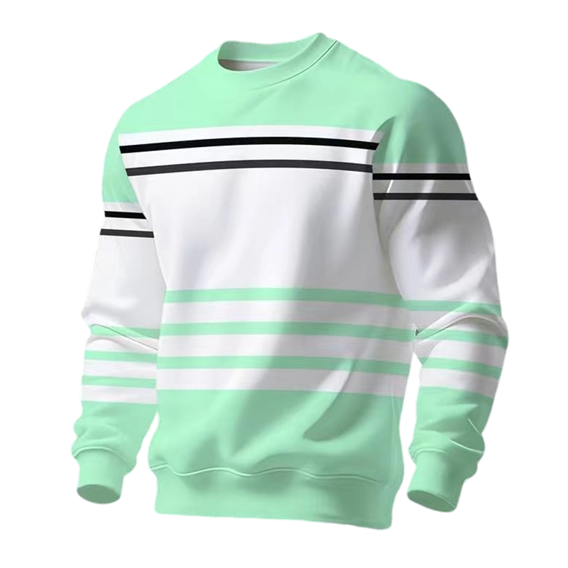 🔥Heren gestreept kleurenblok sweatshirt met lange mouwen