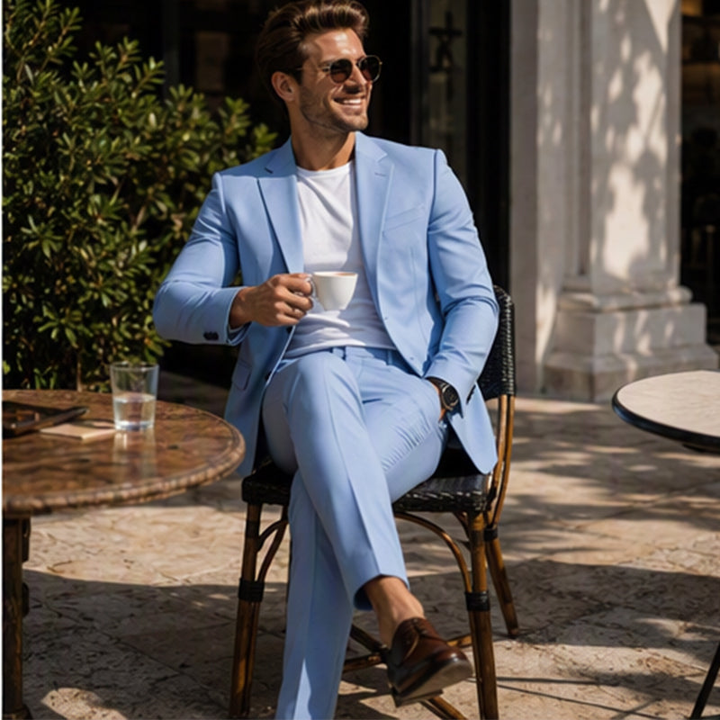 ✨ Zakelijke Elegantie ✨ Heren Stretch Zakencostuum 🤵 Comfortabele Pasvorm, Flexibele Stof & Moderne Uitstraling