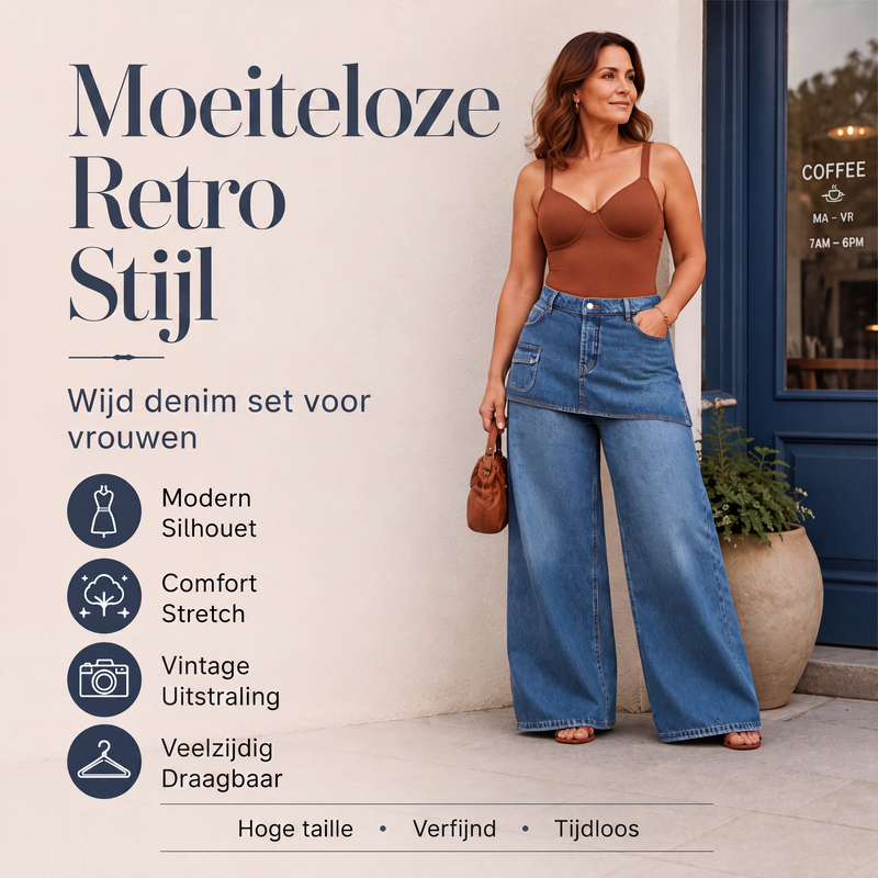 🔥Gratis verzending✈️Gelaagde damesrok over spijkerbroek