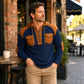 Heren casual wafelgebreide hoodie