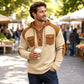 Heren casual wafelgebreide hoodie