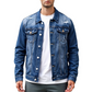 Heren casual vintage washed spijkerjas met destroyed look