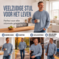 Heren losvallend T-shirt met lange mouwen