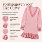 Gebreide jurk met lantaarnmouwen en V-hals voor dames