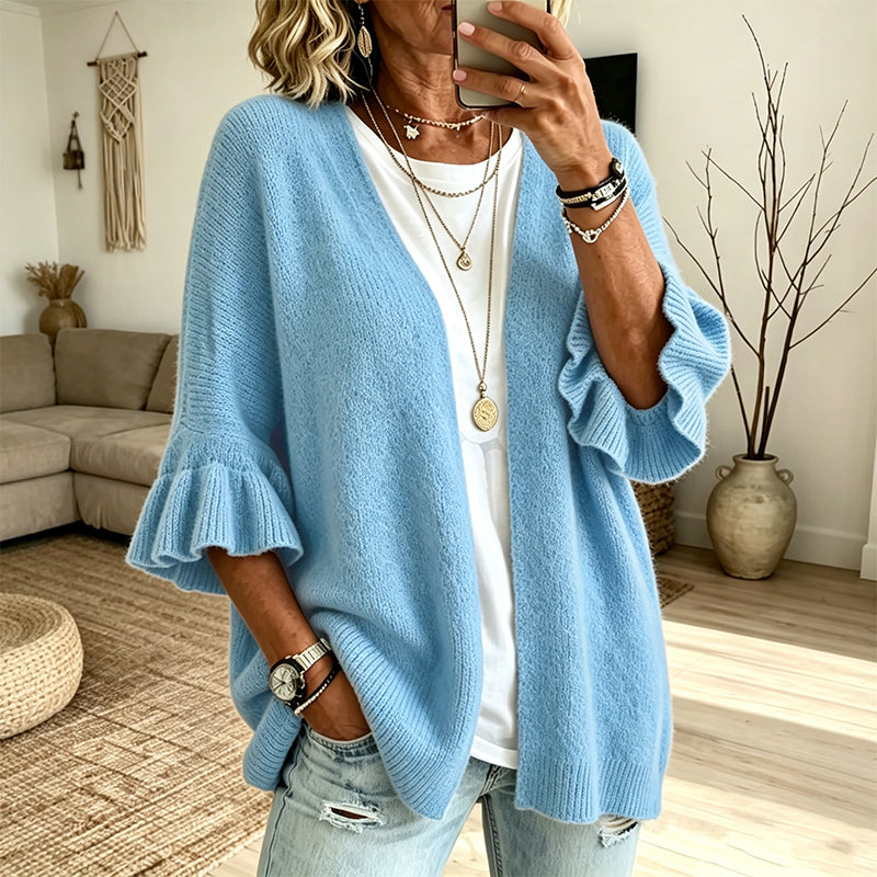 🔥Gratis verzending✈️Gebreid damesvest met geplooide mouwen