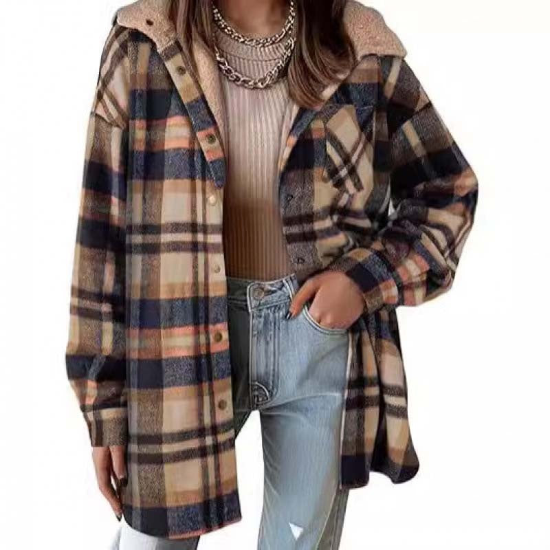 ❄️ Winter uitverkoop 50% korting🎉Women’s Classic Cozy Plaid Hooded Jacket
