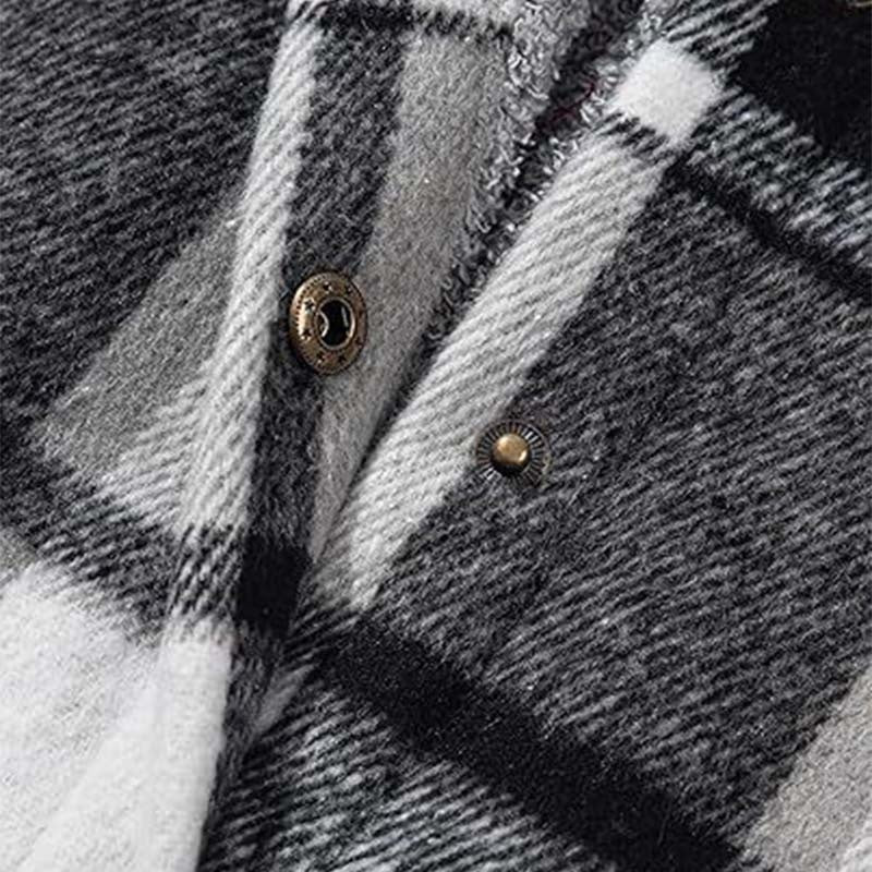❄️ Winter uitverkoop 50% korting🎉Women’s Classic Cozy Plaid Hooded Jacket