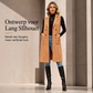 🔥Gratis verzending✈️Dames gilet met knopen en zakken, lang model