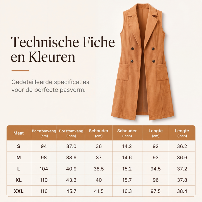 🔥Gratis verzending✈️Dames gilet met knopen en zakken, lang model