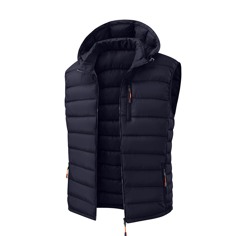🔥Gratis verzending✈️Heren gewatteerde winterbodywarmer met afneembare capuchon