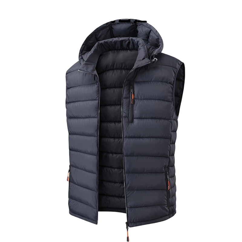 🔥Gratis verzending✈️Heren gewatteerde winterbodywarmer met afneembare capuchon