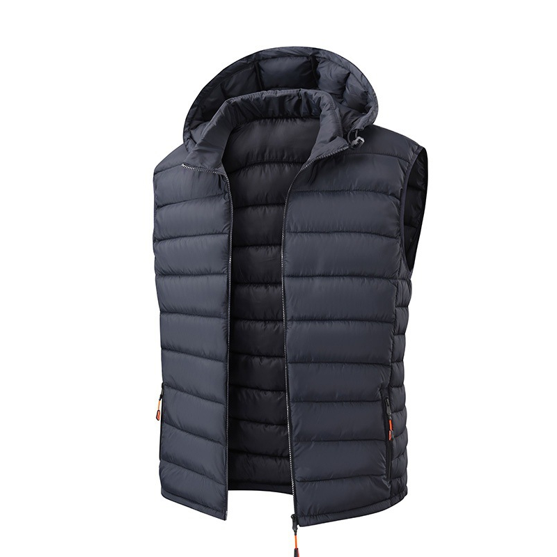 🔥Gratis verzending✈️Heren gewatteerde winterbodywarmer met afneembare capuchon