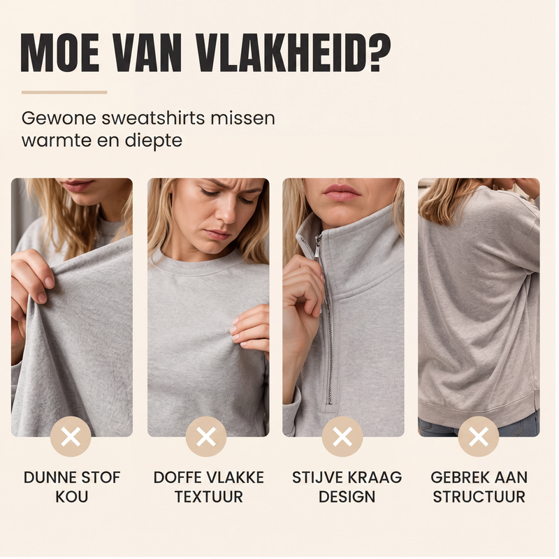😍Dames kabelgebreide trui met halve ritssluiting