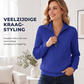 😍Dames kabelgebreide trui met halve ritssluiting