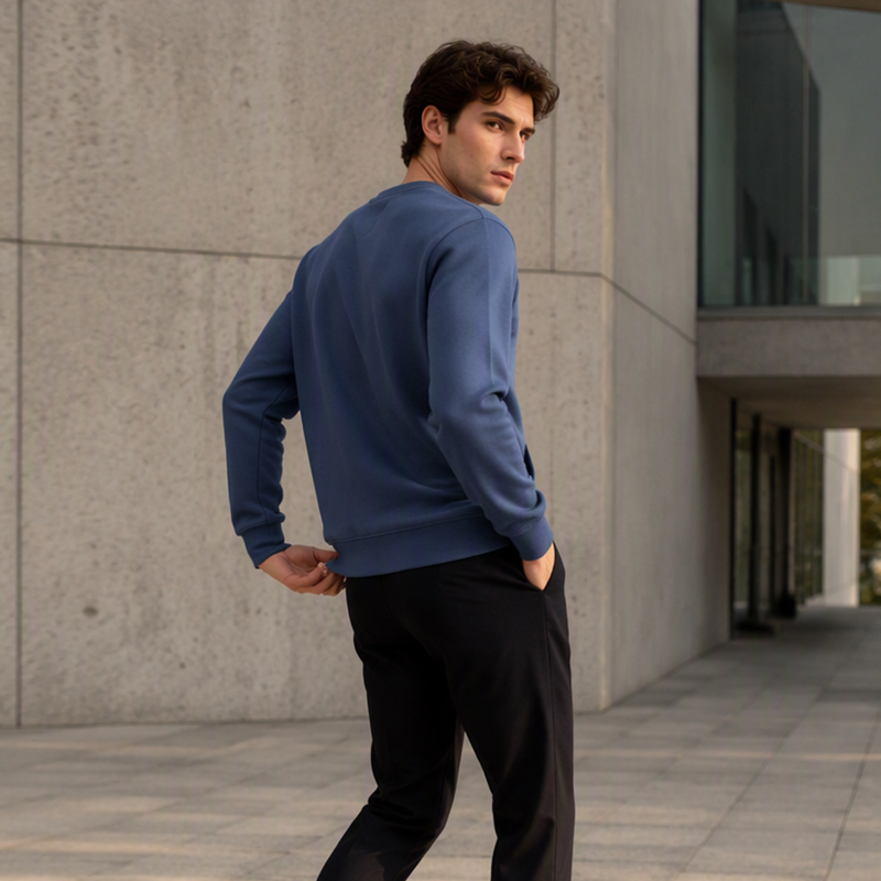 Heren casual klassieke sweatshirt met ronde hals