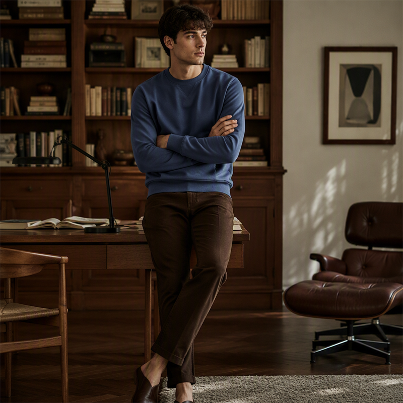 Heren casual klassieke sweatshirt met ronde hals