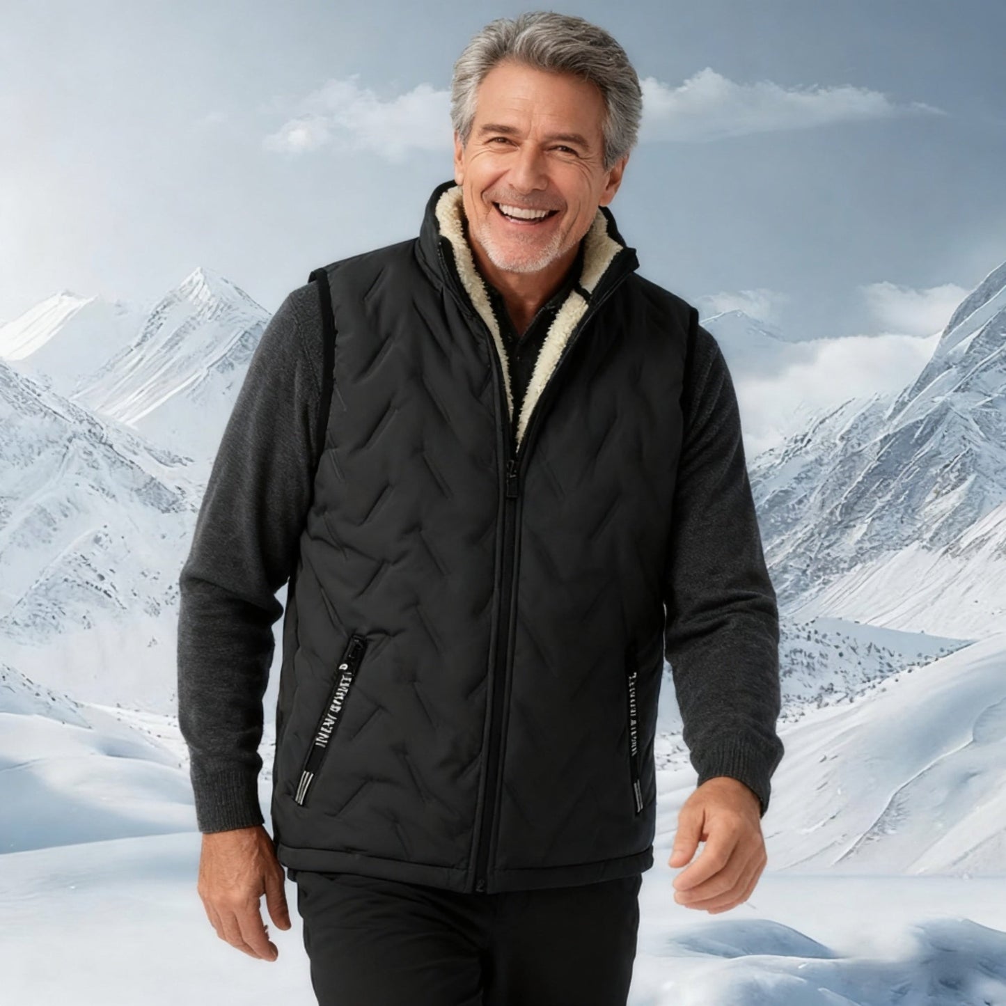 💖❄️Warme, lässige, ärmellose Steppweste für den Winter mit Fleecefutter