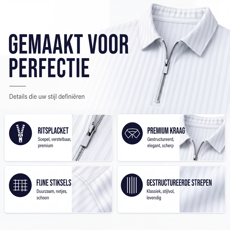 Casueel gestreept herenoverhemd met kwartrits
