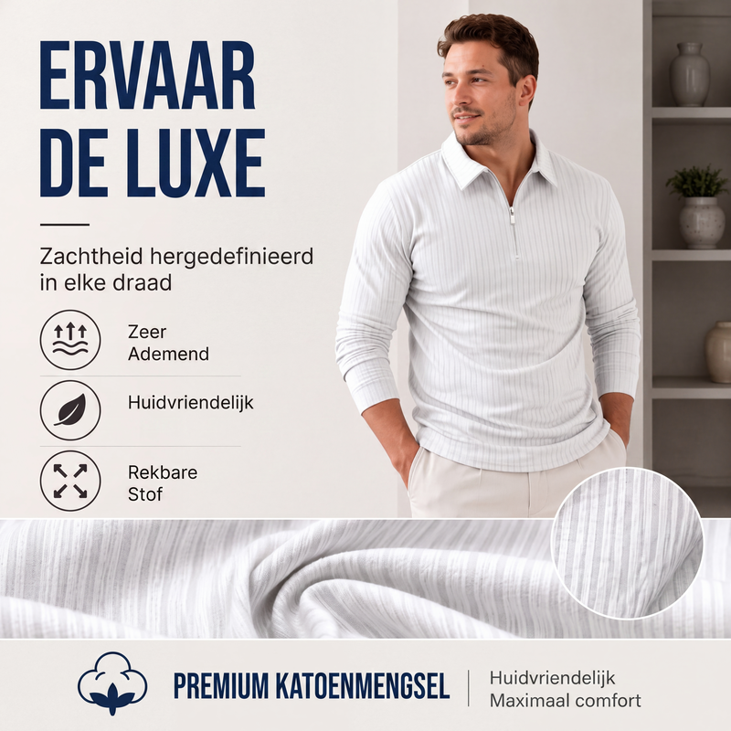 Casueel gestreept herenoverhemd met kwartrits