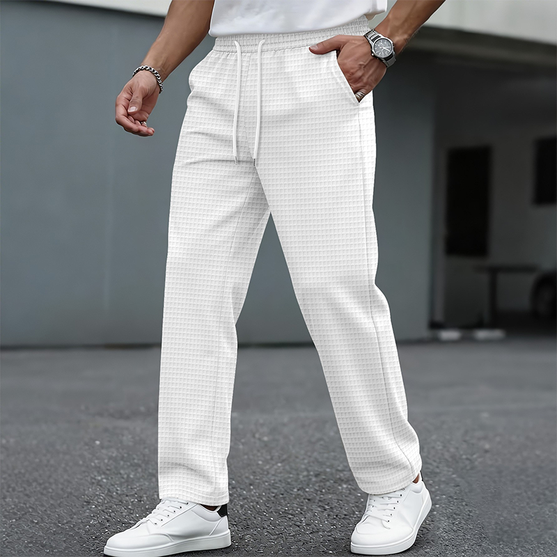 👖Heren joggingbroek met wafelstructuur en trekkoord