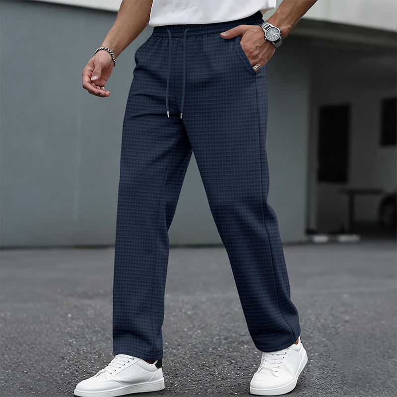 👖Heren joggingbroek met wafelstructuur en trekkoord