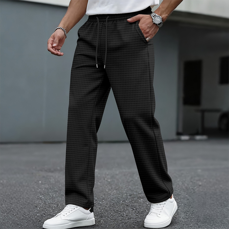 👖Heren joggingbroek met wafelstructuur en trekkoord