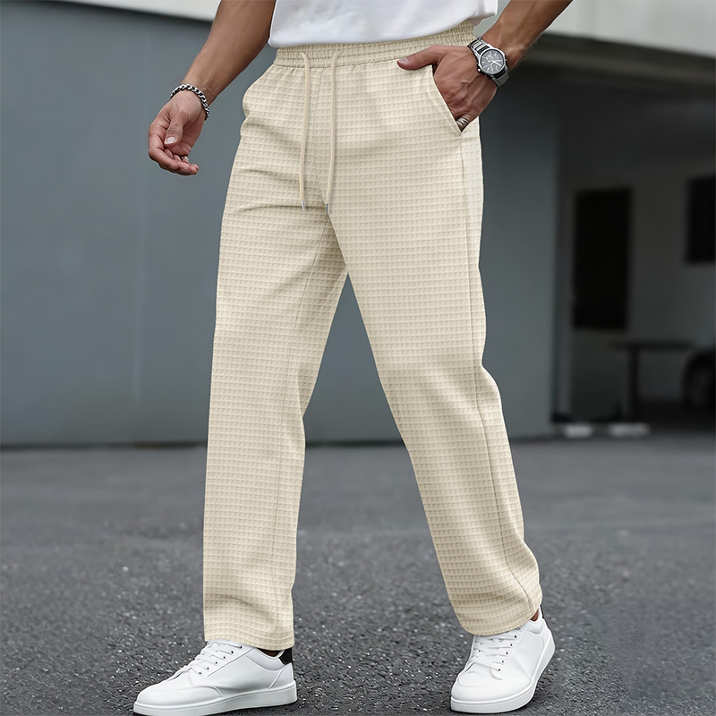 👖Heren joggingbroek met wafelstructuur en trekkoord